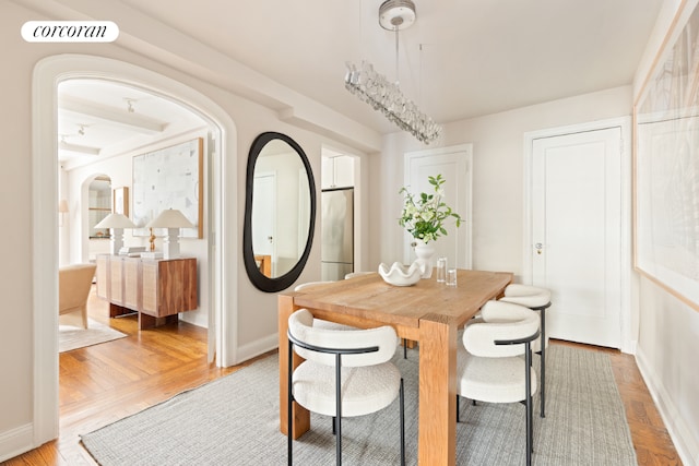 dining area featuring hardwood / wood-style floors