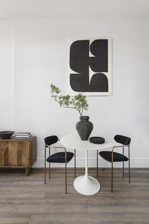 living area with hardwood / wood-style flooring