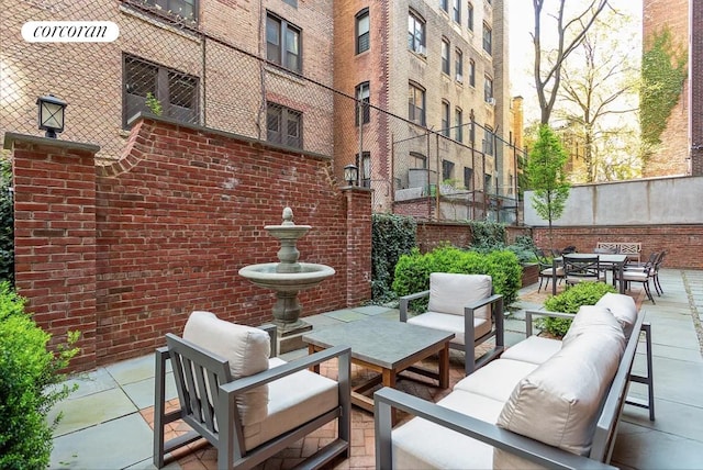 18 W 70th St Unit 8C, New York City, NY 10023 - view of patio / terrace featuring outdoor lounge area