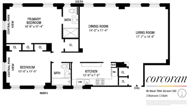 18 W 70th St Unit 8C, New York City, NY 10023 - view of room layout
