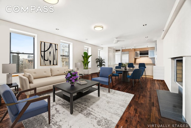 living room featuring wood finished floors