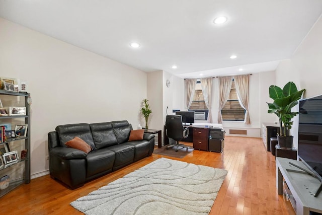 living room featuring light hardwood / wood-style flooring