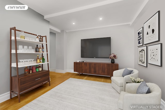 175 W 93rd St Unit 6F, New York City, NY 10025 - living area featuring wood finished floors, baseboards, and recessed lighting
