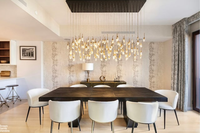 dining room featuring light wood-type flooring