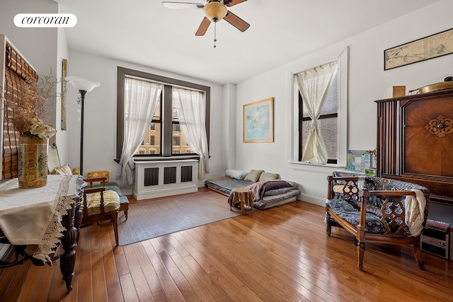 1494 Ocean Ave Unit 2K, New York City, NY 11230 - sitting room featuring a ceiling fan and hardwood / wood-style flooring