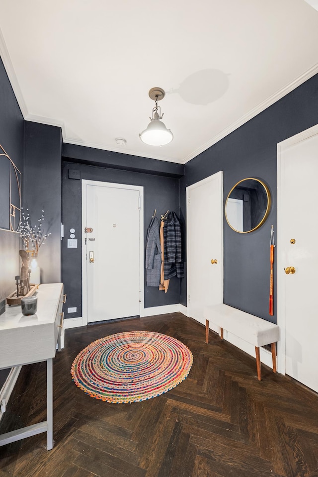 50 Park Ave Unit 10-F, New York City, NY 10016 - foyer featuring baseboards and crown molding