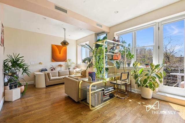 living room featuring hardwood / wood-style flooring