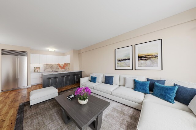 living room featuring hardwood / wood-style floors