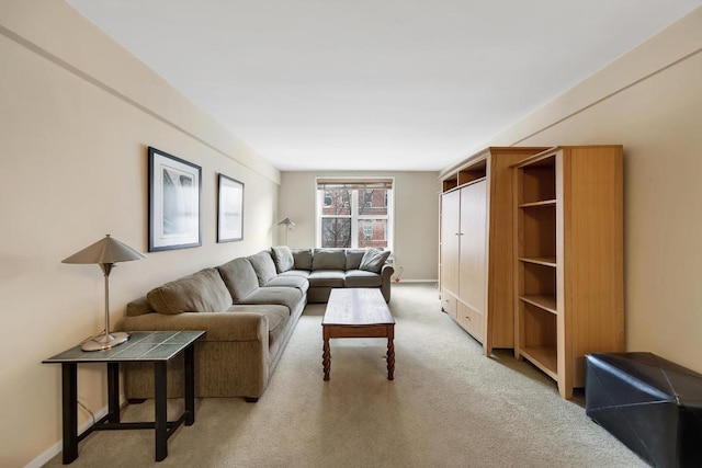 living room featuring carpet flooring