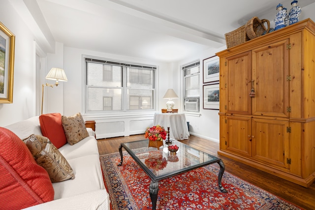 215 E 73rd St Unit 1G, New York City, NY 10021 - living area with wood finished floors and cooling unit