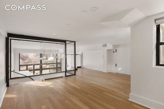 empty room featuring light wood-type flooring