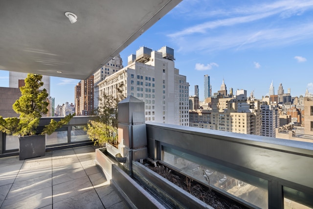 balcony with a city view