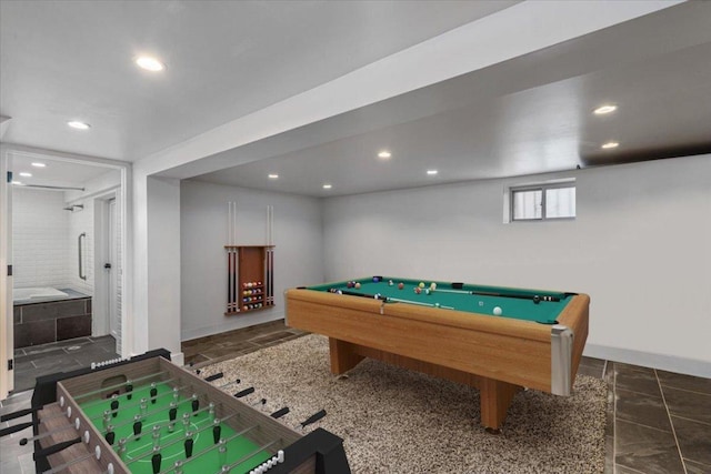 rec room featuring pool table