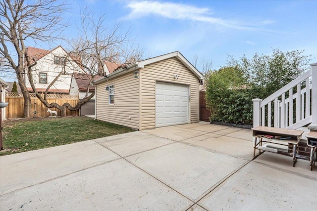 garage featuring a yard