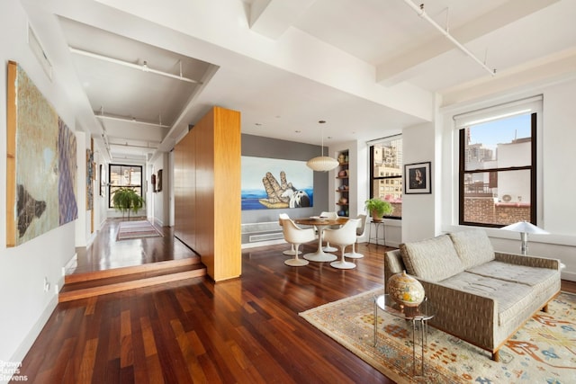 interior space with hardwood / wood-style flooring