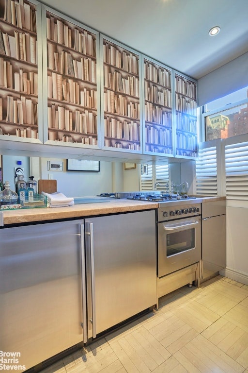 kitchen featuring stainless steel range