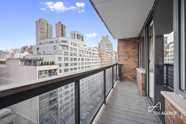 balcony with a view of city