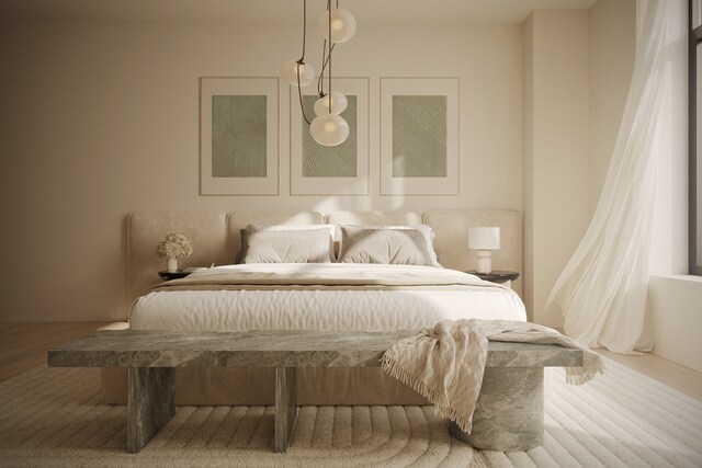 bedroom featuring wood-type flooring