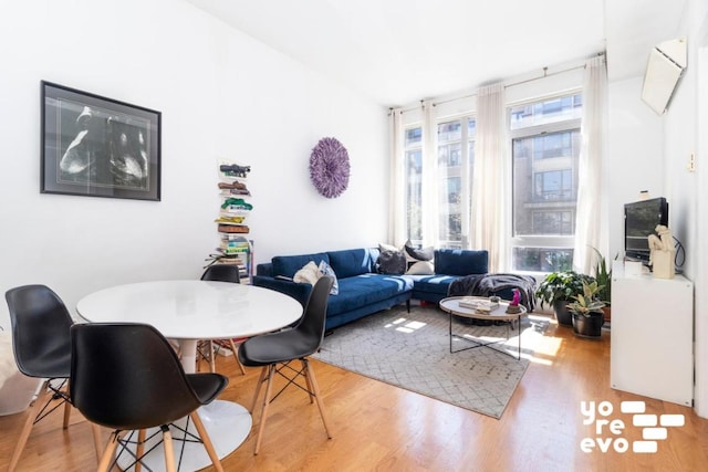 living room featuring light hardwood / wood-style floors