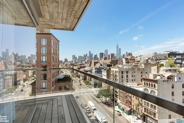 balcony with a view of city