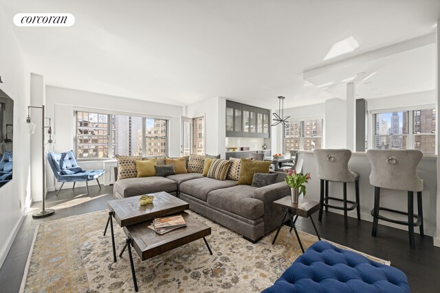 living room featuring hardwood / wood-style floors