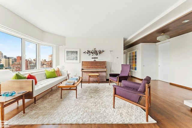 living room featuring wood-type flooring