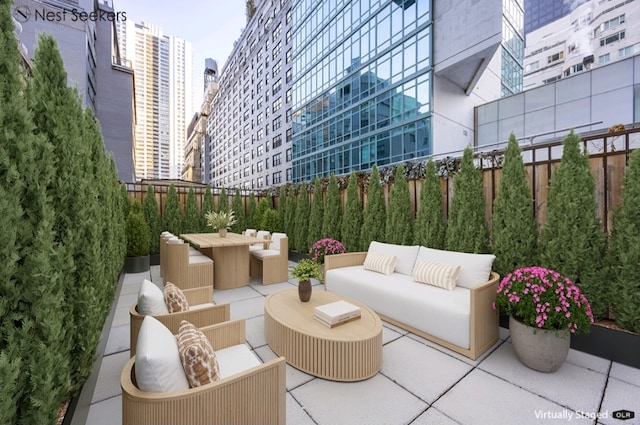 view of patio / terrace featuring an outdoor living space