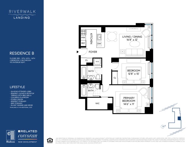 425 Main St Unit 16B, New York City, NY 10044 - plan