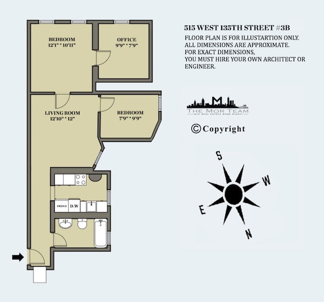 515 W 135th St Unit 3B, New York City, NY 10031 - view of floor plan / room layout