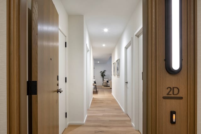 hall featuring light hardwood / wood-style floors