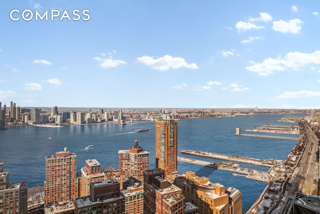 property view of water featuring a view of city