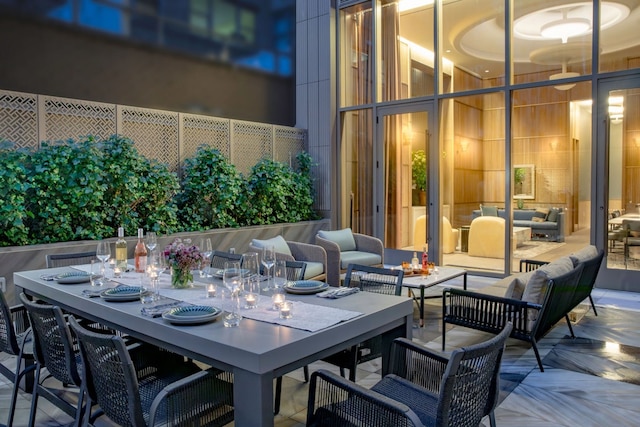 view of patio with an outdoor living space