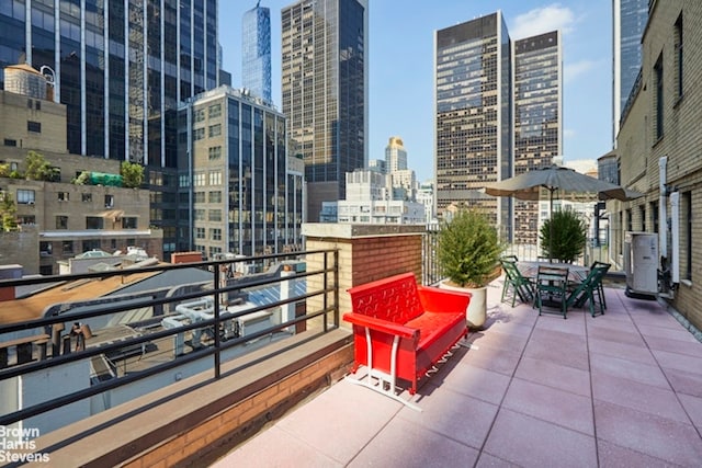 balcony with a view of city