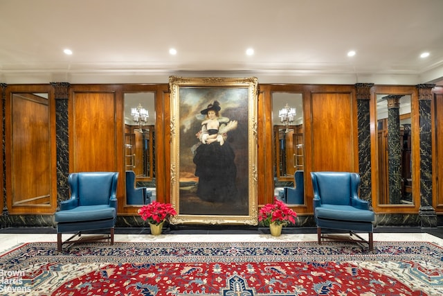 485 Park Ave Unit 4B, New York City, NY 10022 - community lobby with crown molding