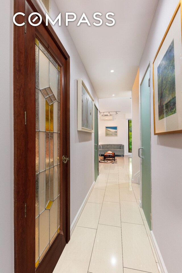 bedroom with rail lighting