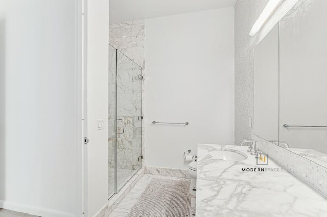 46-30 Center Blvd Unit 103, New York City, NY 11109 - full bath with a marble finish shower and vanity