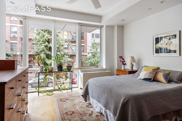 bedroom featuring light hardwood / wood-style flooring