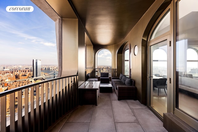 balcony with a view of city