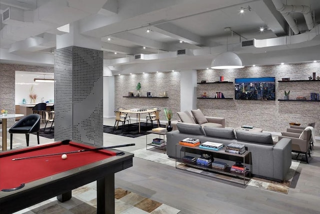 game room featuring visible vents and billiards