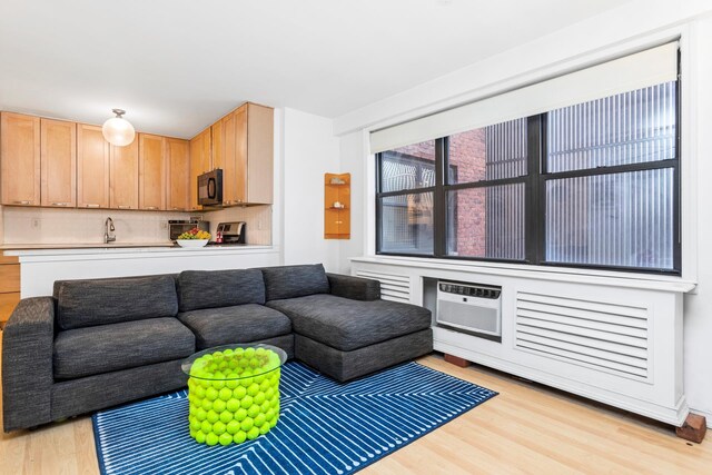 330 3rd Ave Unit 3L, New York City, NY 10010 - living room featuring light wood-type flooring and a wall unit AC