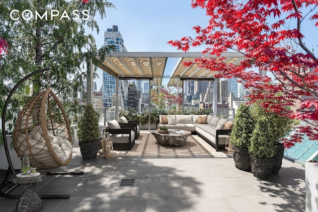 view of patio / terrace with an outdoor living space