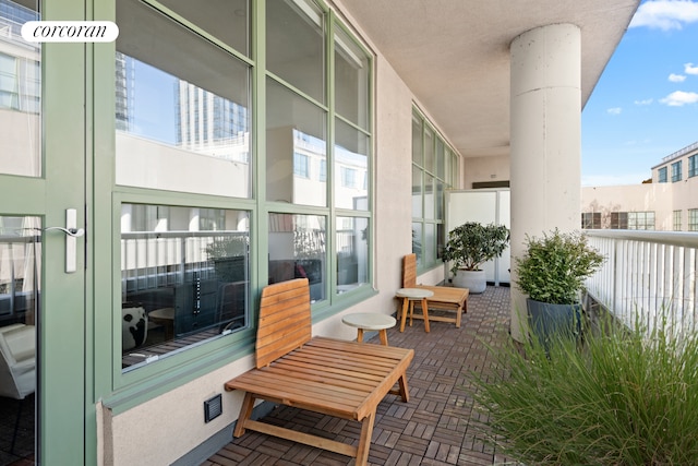 balcony featuring visible vents