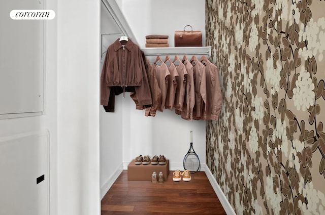 mudroom featuring hardwood / wood-style floors