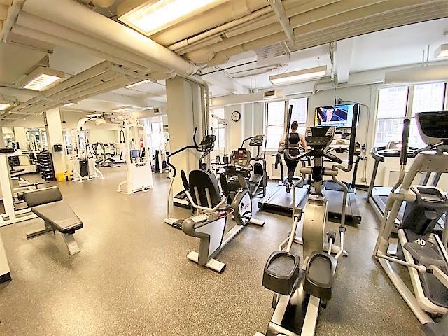 workout area with a wealth of natural light