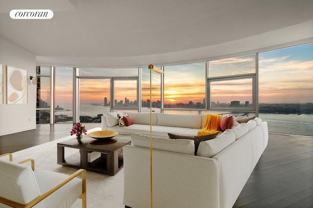 100 11th Ave Phb, Phb, New York City, NY 10011 - living room with visible vents, floor to ceiling windows, and wood finished floors