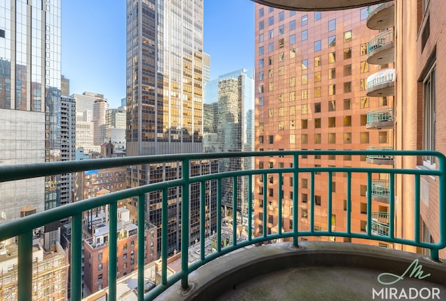 balcony featuring a view of city