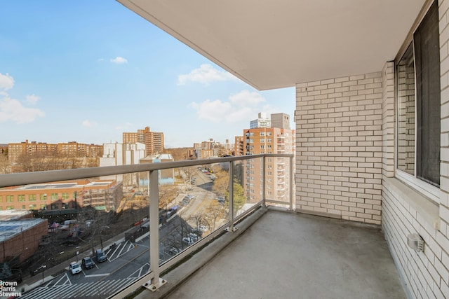 balcony with a view of city