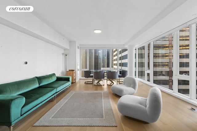 living room featuring hardwood / wood-style floors