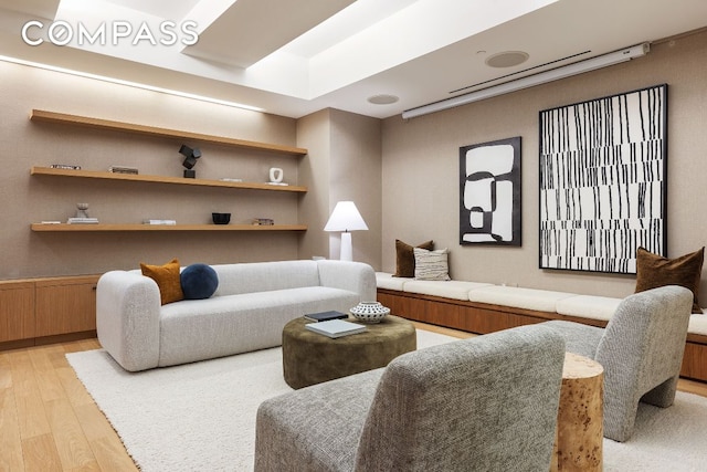 living room featuring light hardwood / wood-style floors