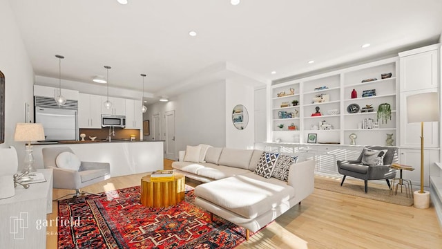 living room featuring light hardwood / wood-style floors